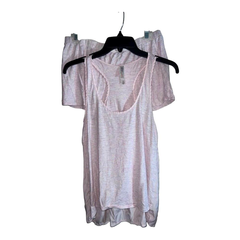 XHILARATION Womens Sleepwear Soft Pink 2-Piece Tank and Shorts PJ Set